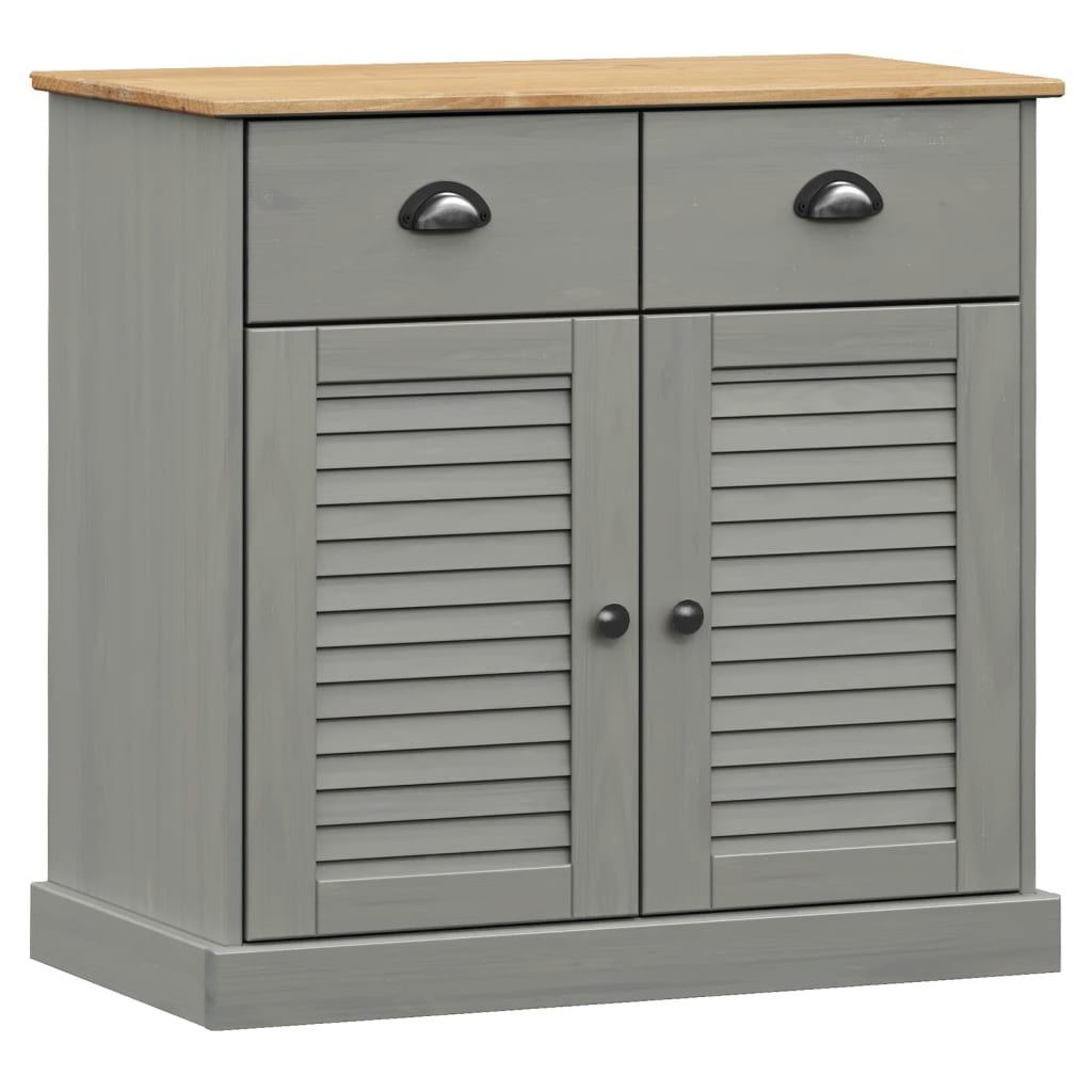 Buffet avec tiroirs VIGO 78x40x75 cm gris bois massif de pin - XIOS