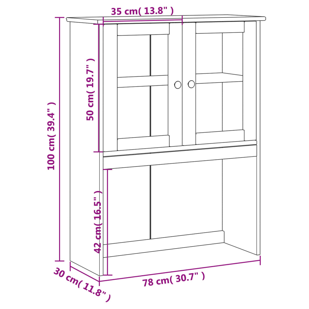 Dessus de commode VIGO 78x30x100 cm bois massif de pin - XIOS