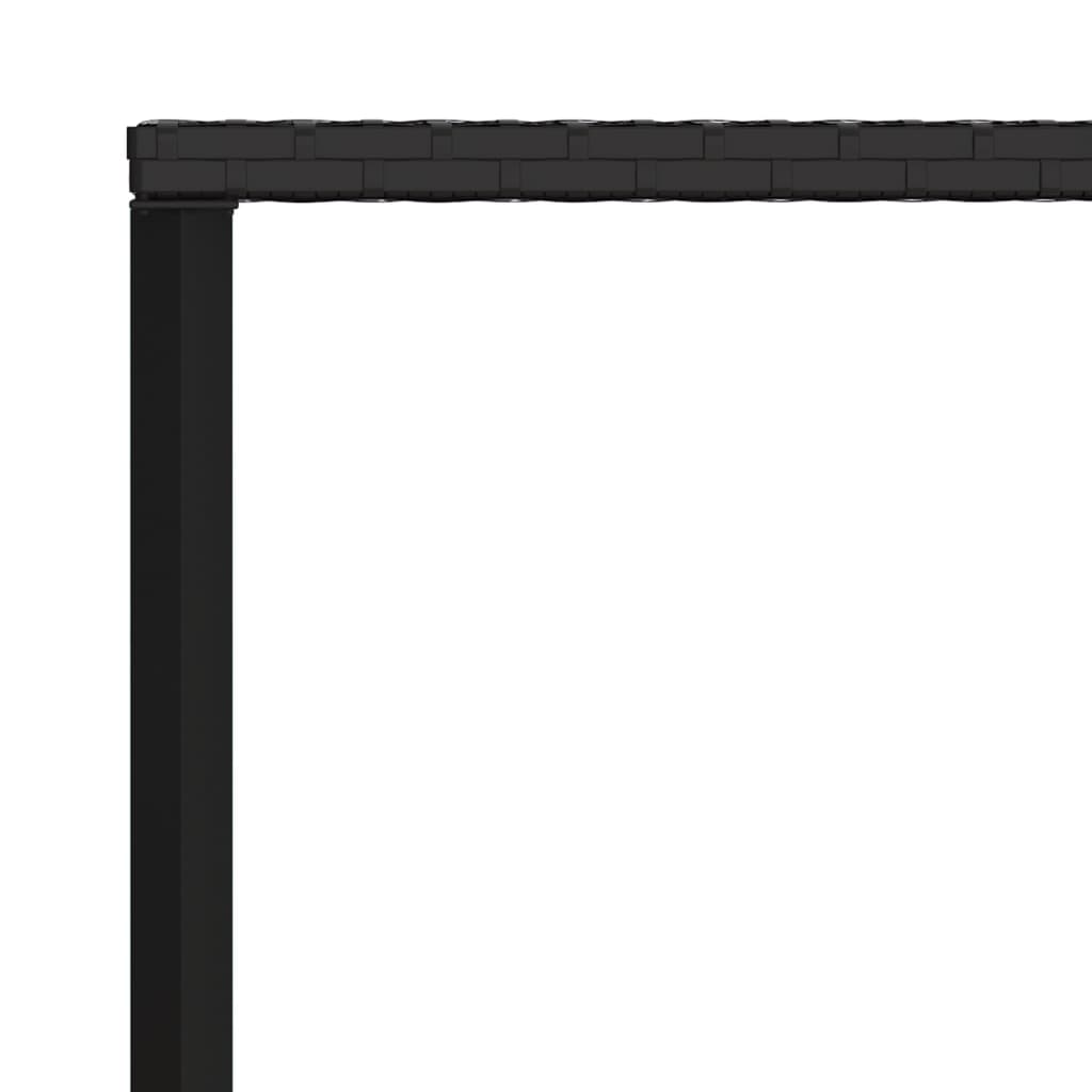 Ensemble à manger de jardin coussins 6pcs noir résine tressée