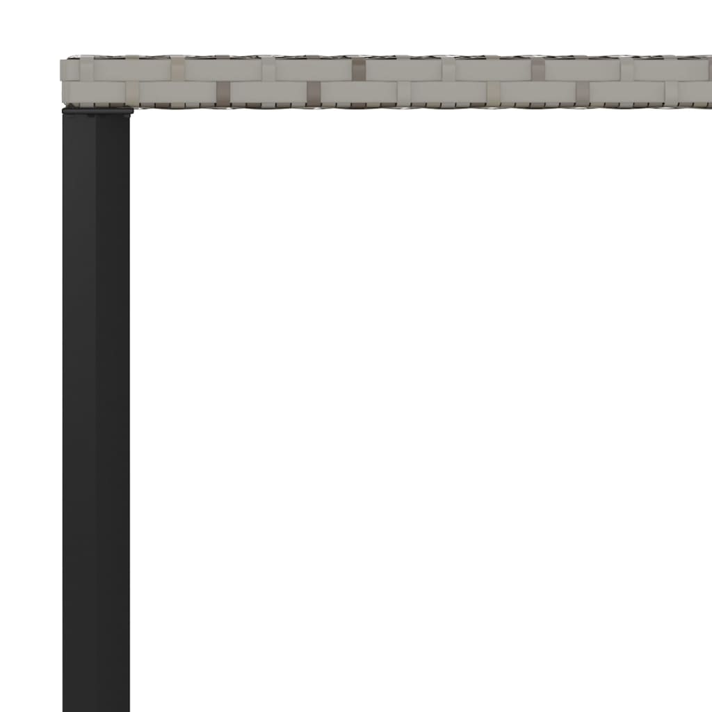Ensemble à manger jardin 6pcs et coussins gris résine tressée