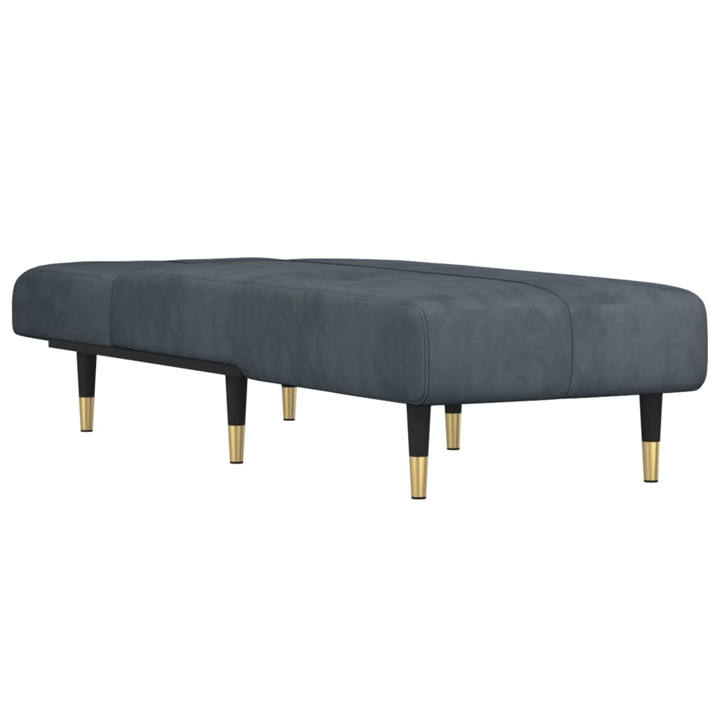 Chaise longue gris foncé velours - XIOS