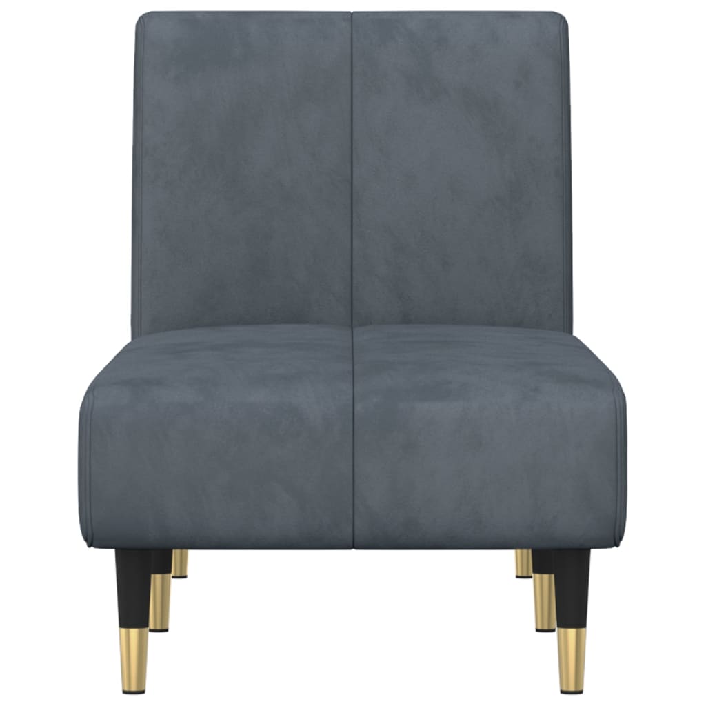 Chaise longue gris foncé velours - XIOS