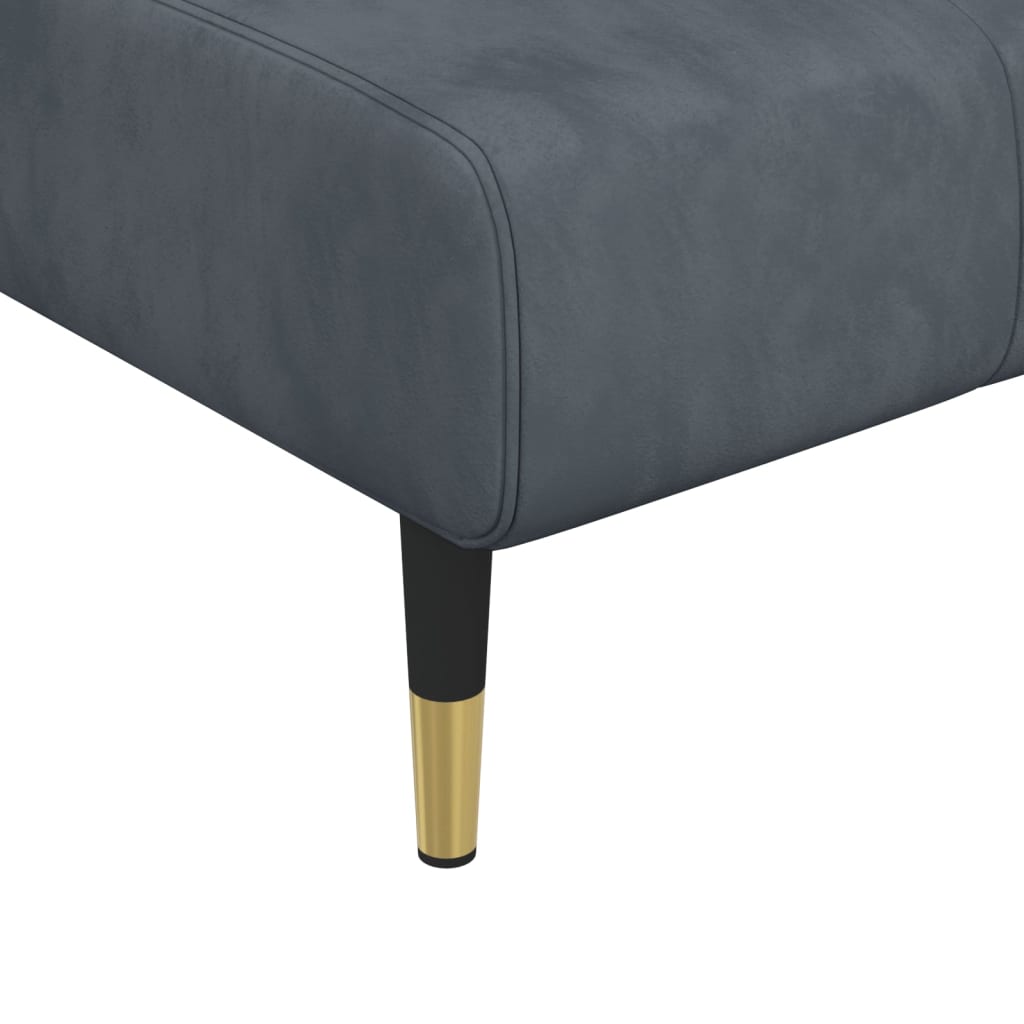 Chaise longue gris foncé velours - XIOS