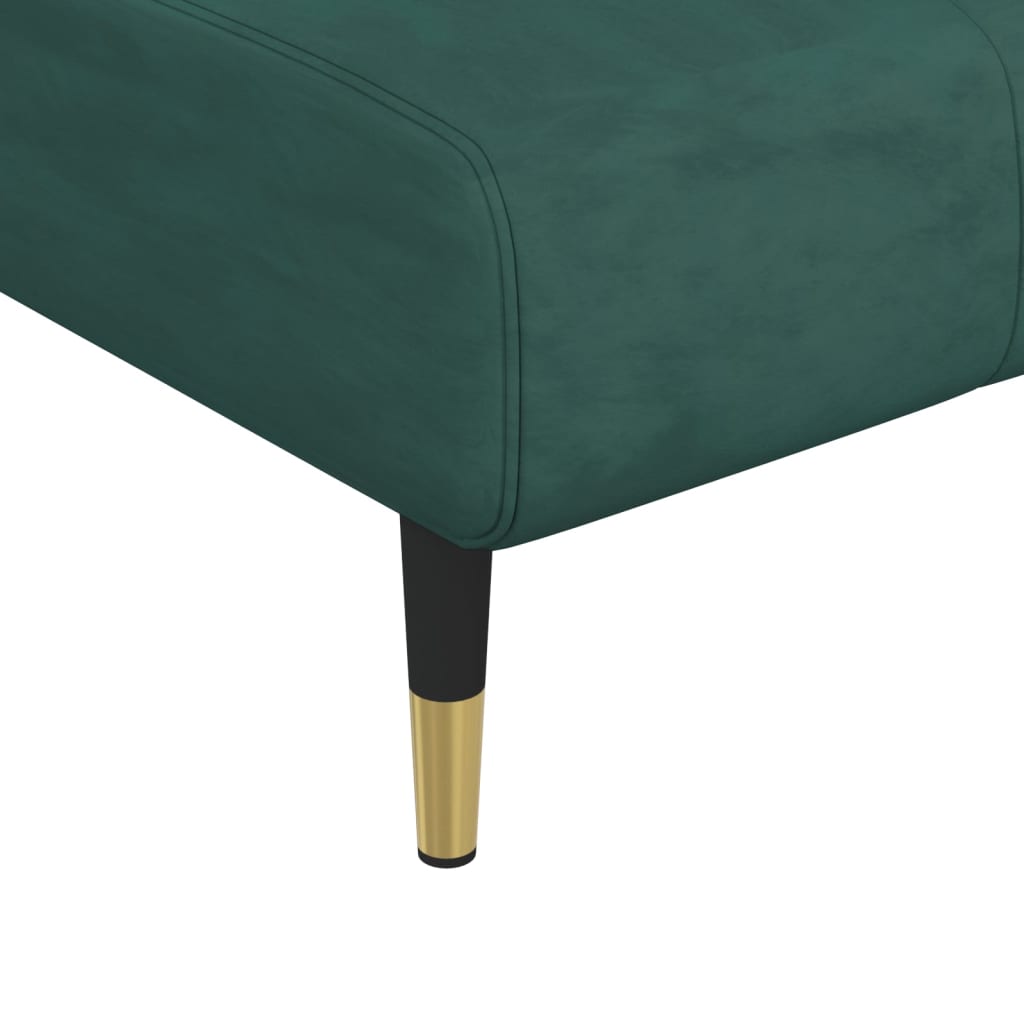 Chaise longue vert foncé velours - XIOS