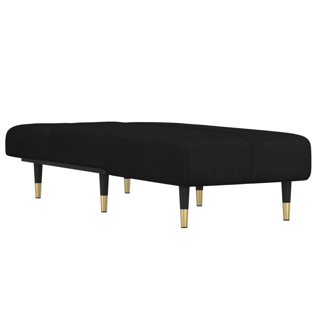 Chaise longue noir velours - XIOS