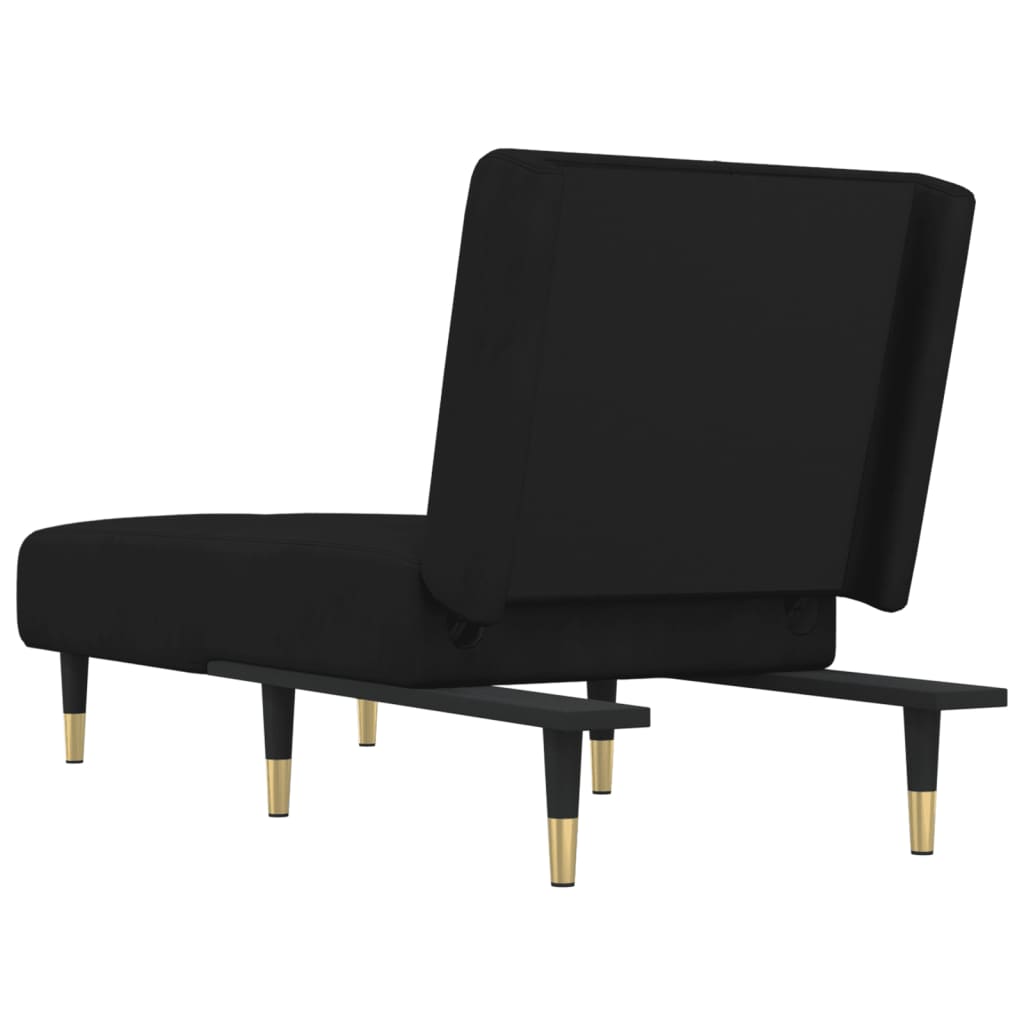 Chaise longue noir velours - XIOS