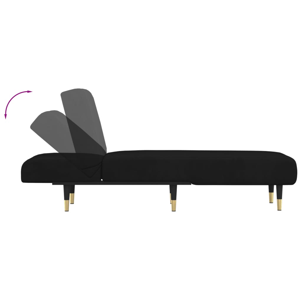 Chaise longue noir velours - XIOS