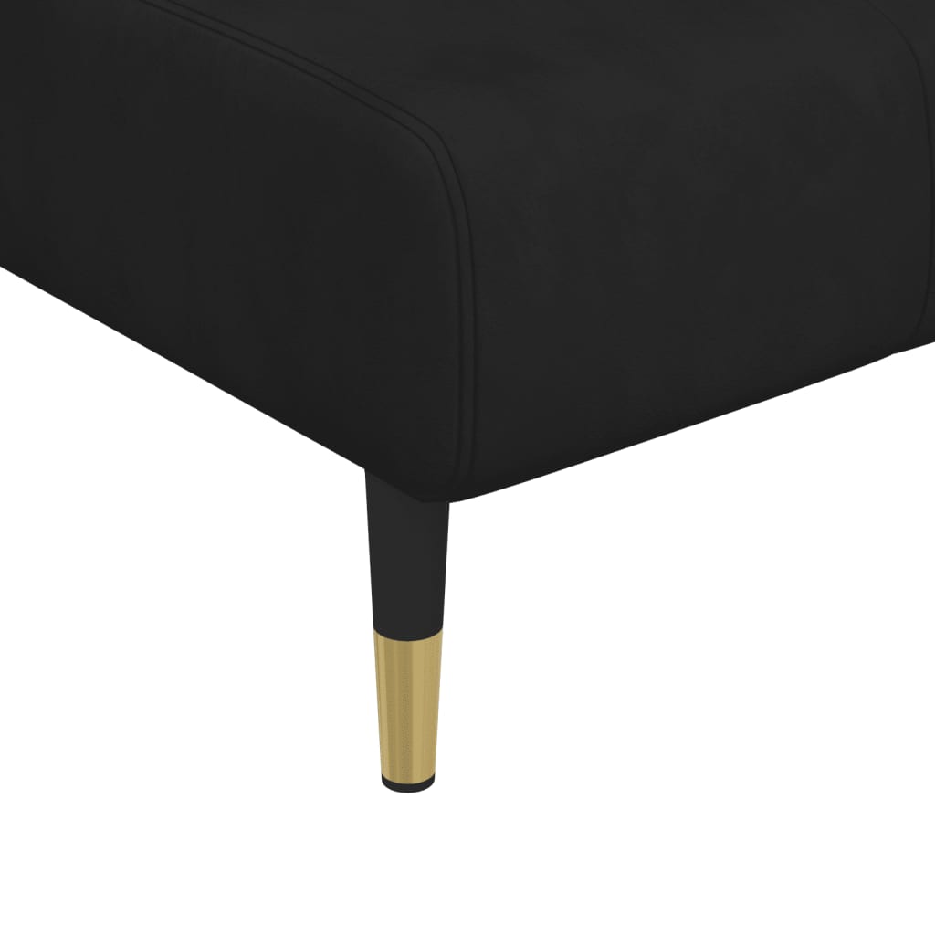 Chaise longue noir velours - XIOS