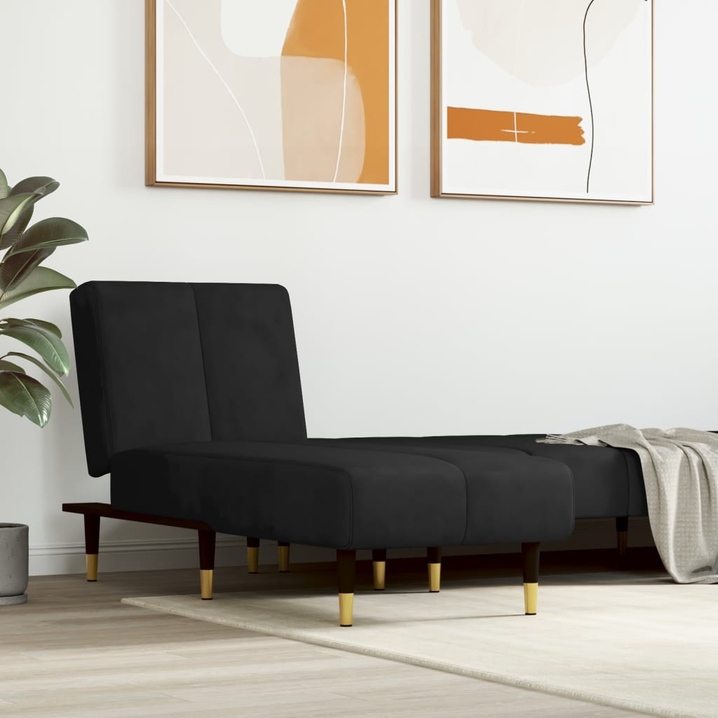 Chaise longue noir velours - XIOS