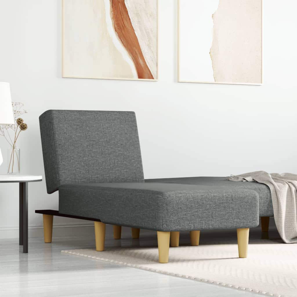 Chaise longue gris foncé tissu - XIOS