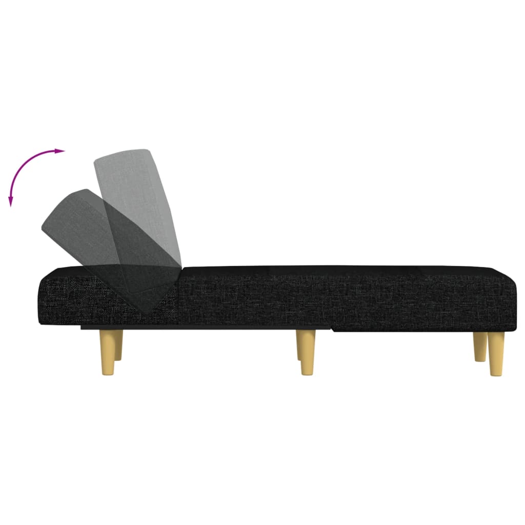 Chaise longue noir tissu - XIOS