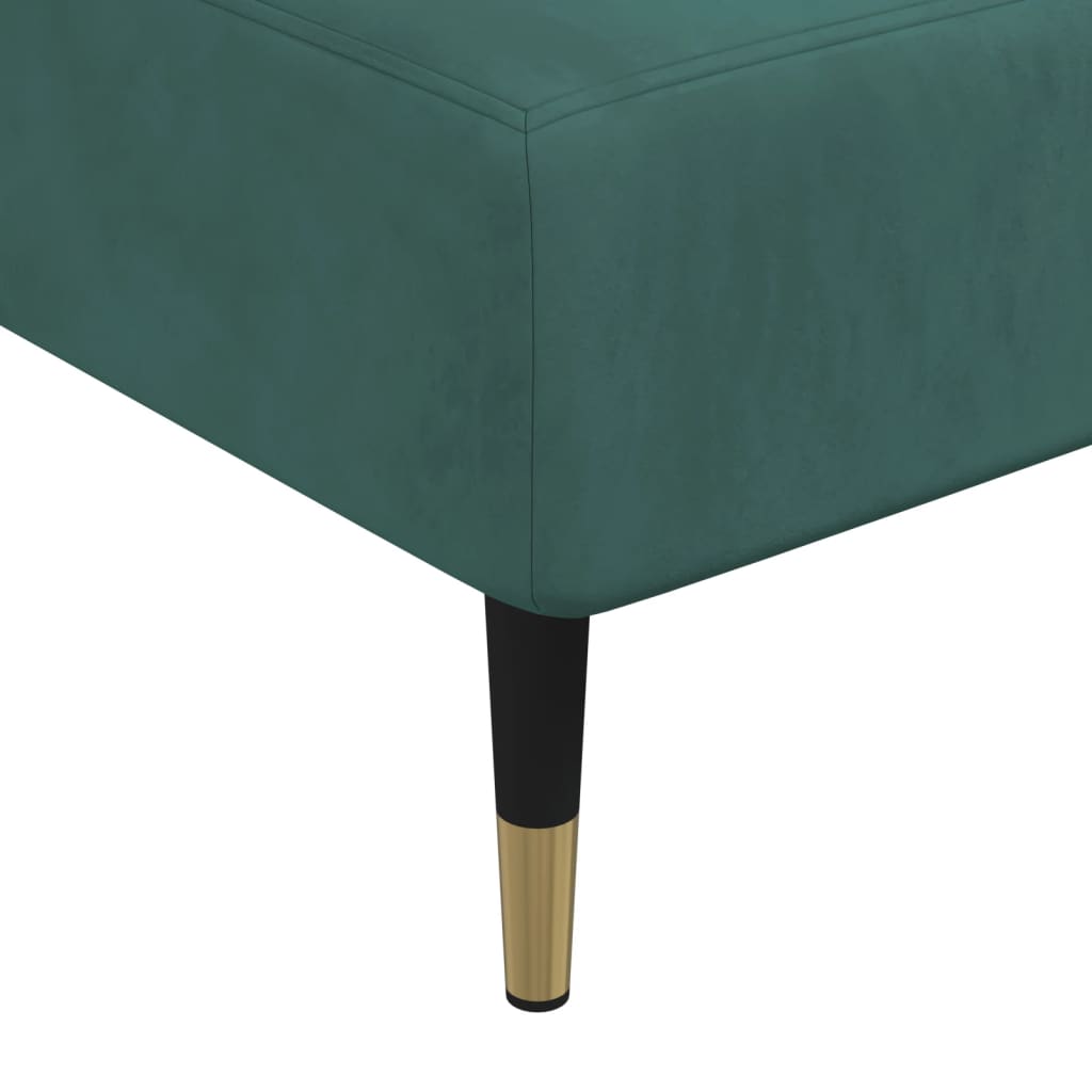 Chaise longue vert foncé velours - XIOS