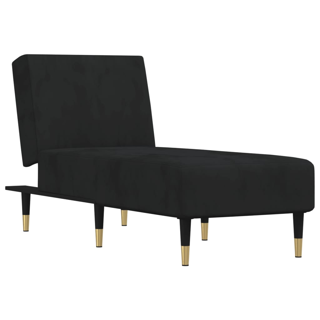 Chaise longue noir velours - XIOS