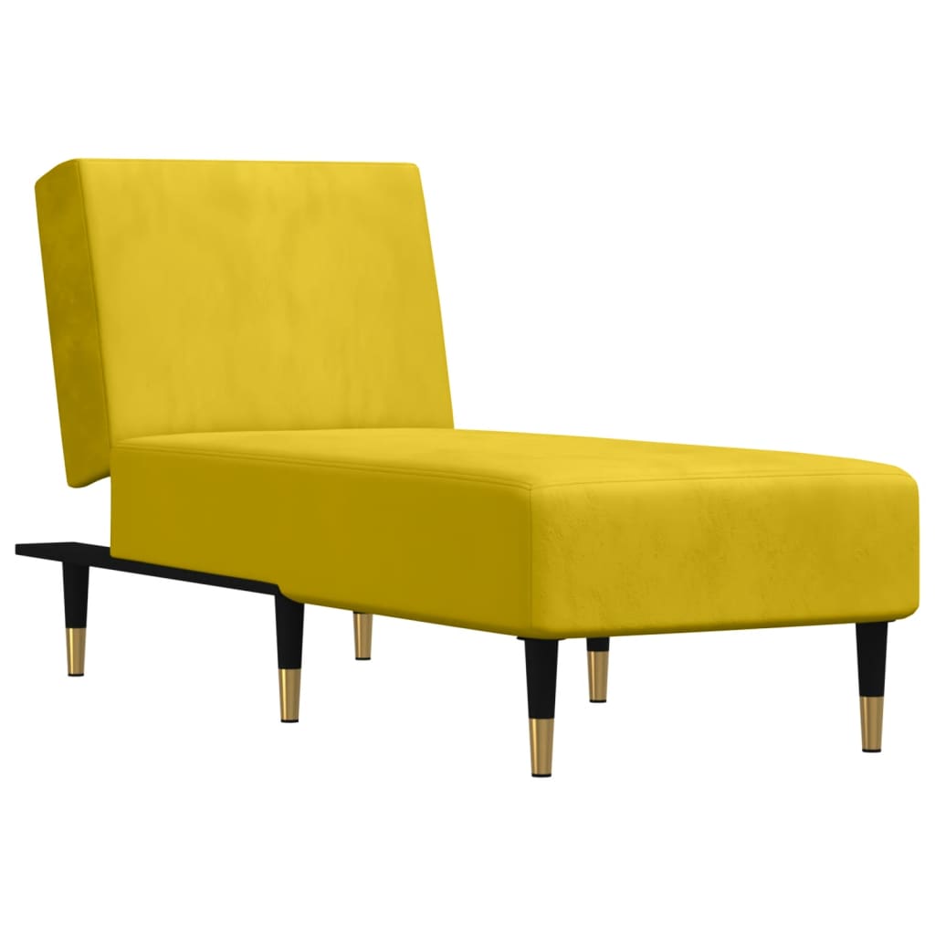 Chaise longue jaune velours - XIOS