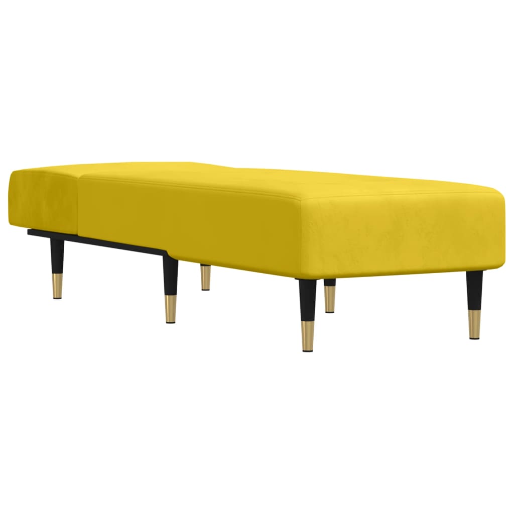 Chaise longue jaune velours - XIOS
