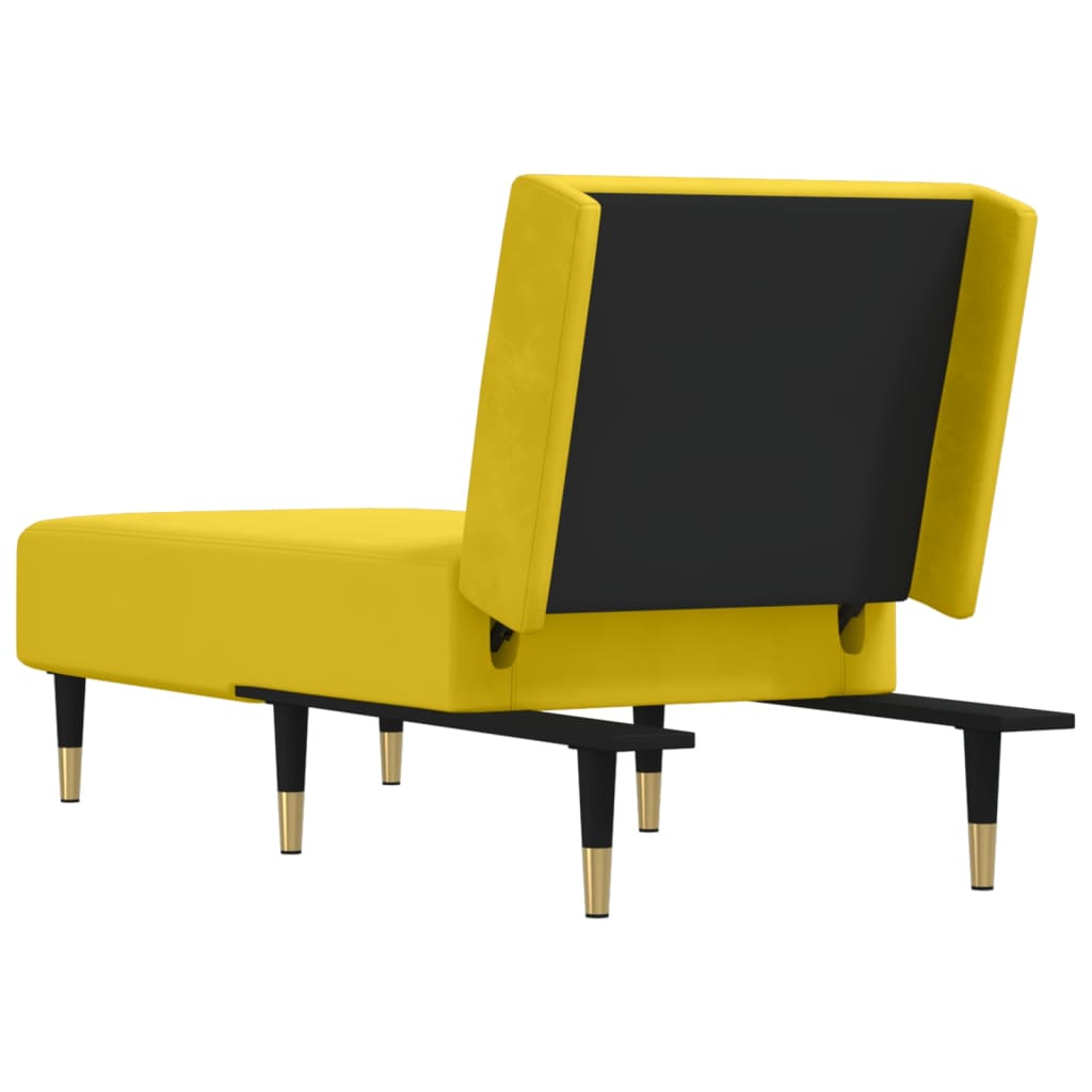 Chaise longue jaune velours - XIOS