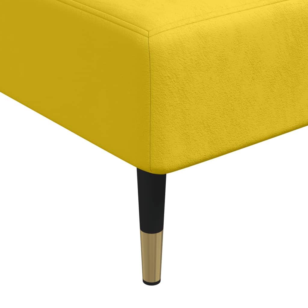 Chaise longue jaune velours - XIOS