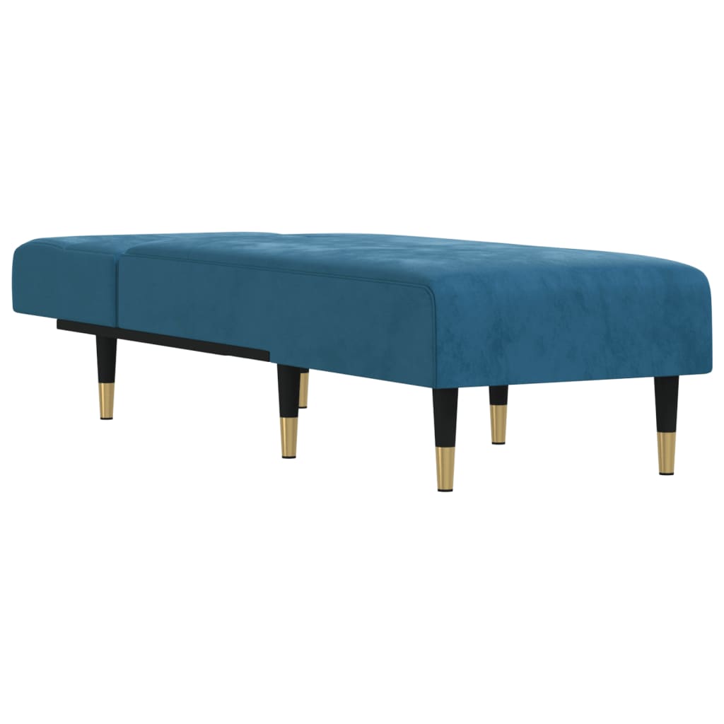 Chaise longue bleu velours - XIOS