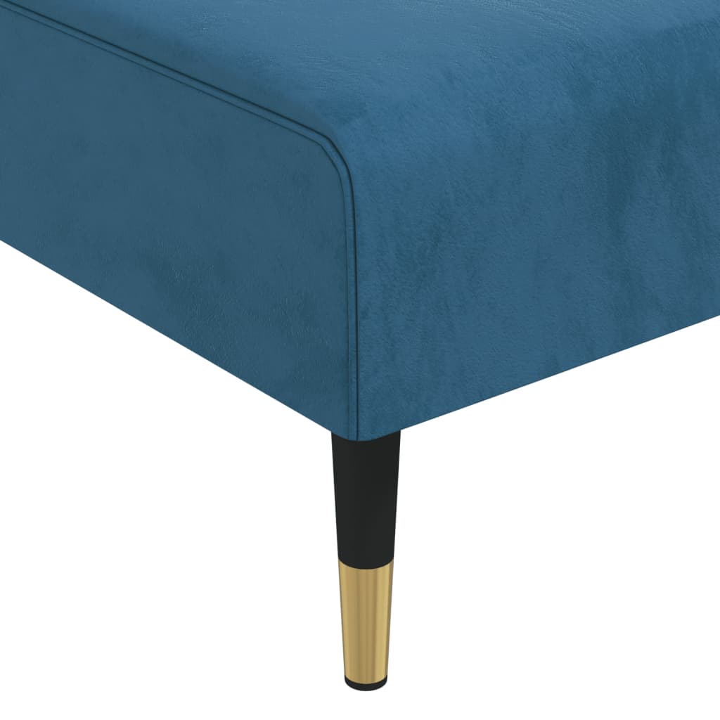Chaise longue bleu velours - XIOS