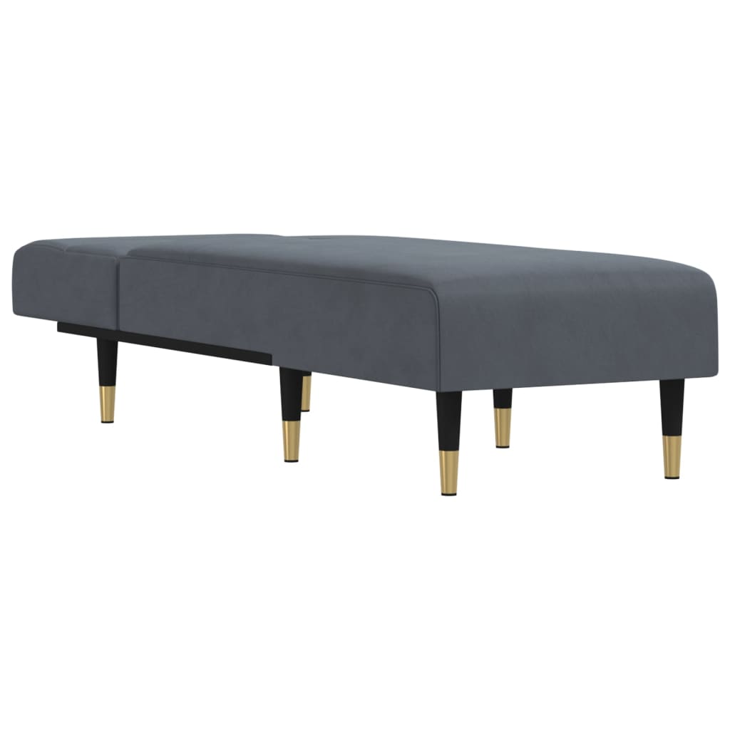 Chaise longue gris foncé velours - XIOS