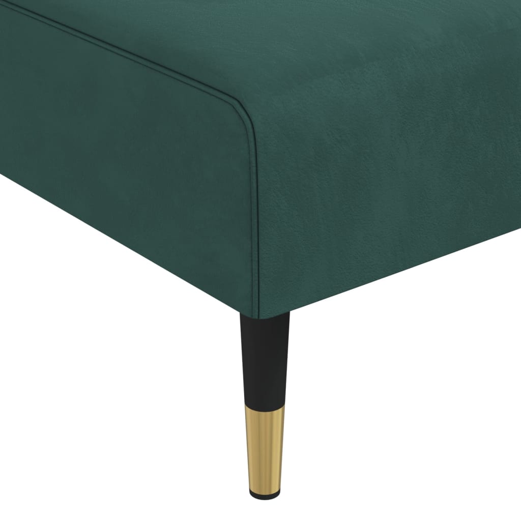 Chaise longue vert foncé velours - XIOS
