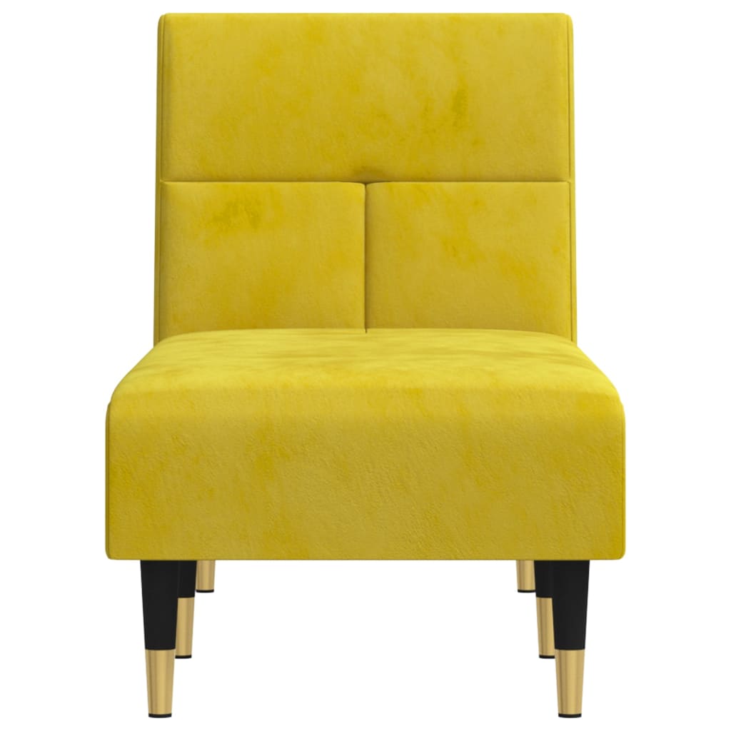 Chaise longue jaune velours - XIOS
