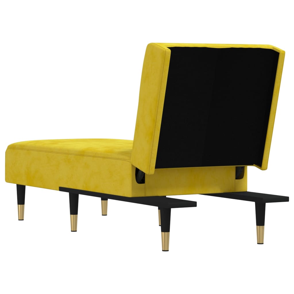 Chaise longue jaune velours - XIOS