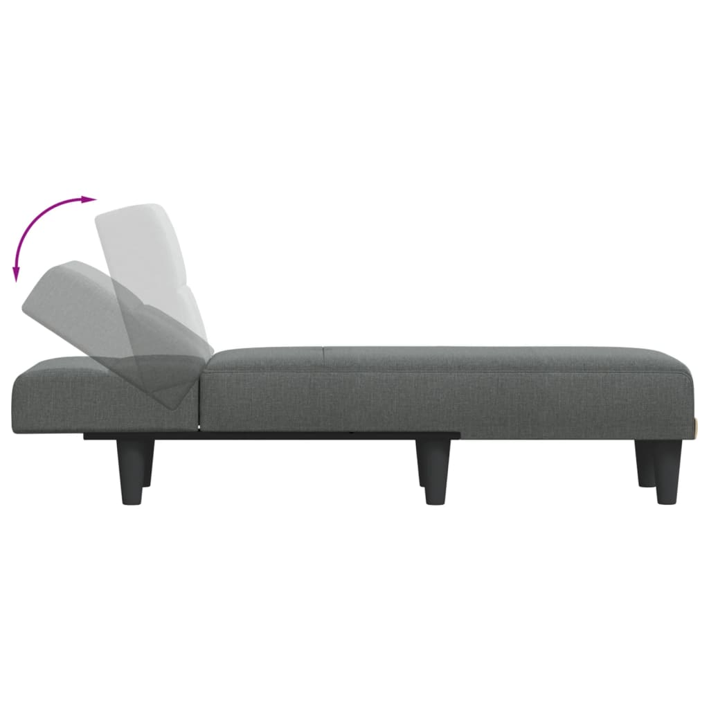 Chaise longue gris foncé tissu - XIOS