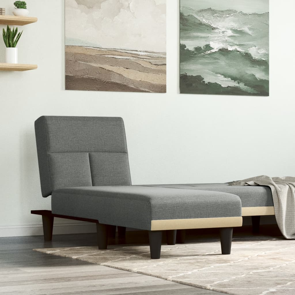 Chaise longue gris foncé tissu - XIOS