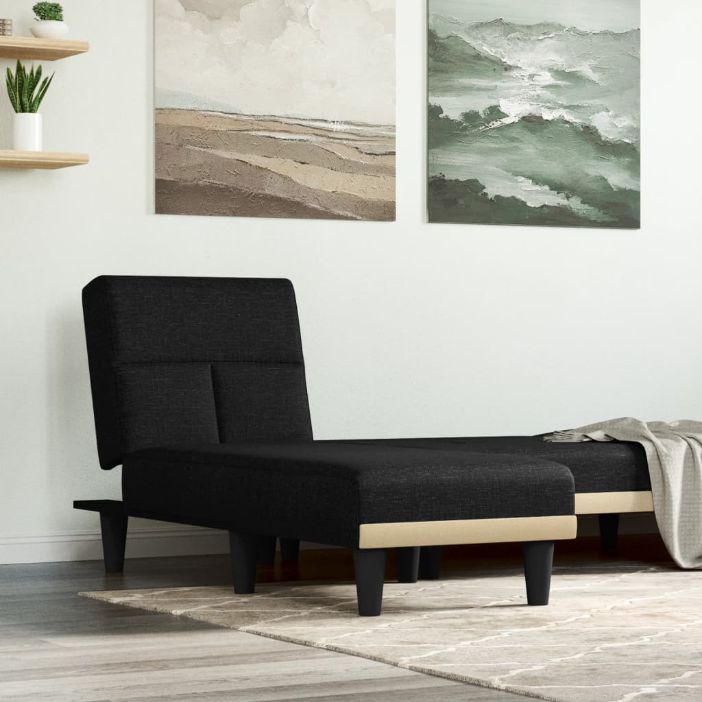 Chaise longue noir tissu - XIOS