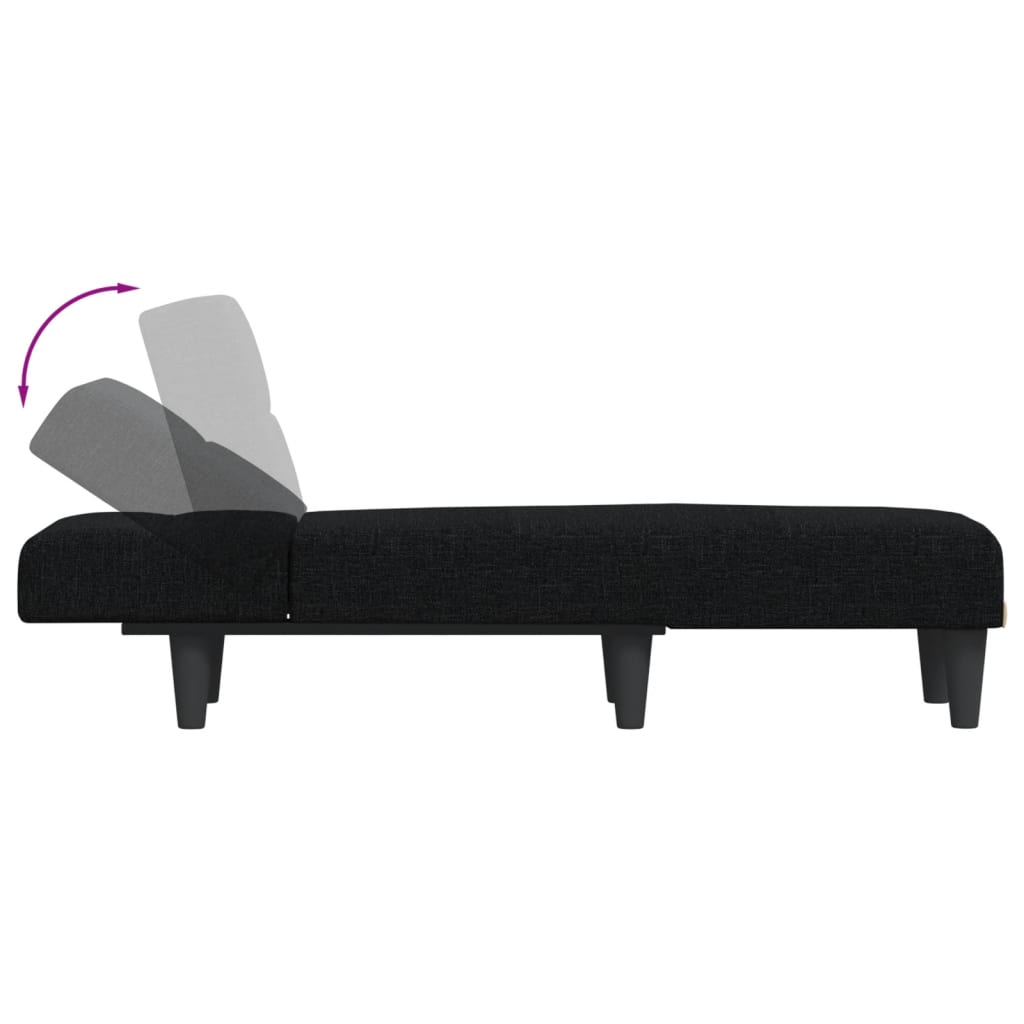 Chaise longue noir tissu - XIOS