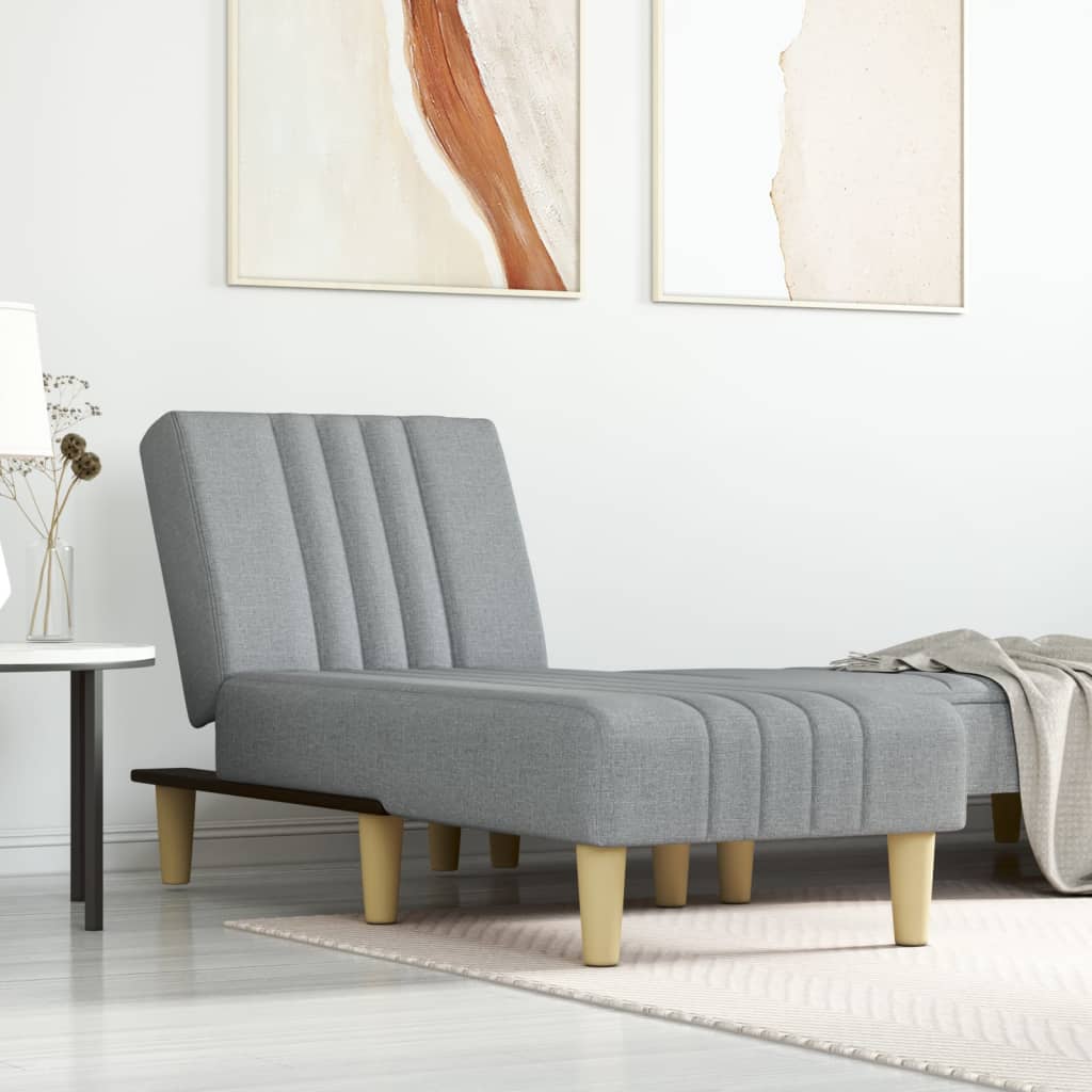 Chaise longue gris clair tissu - XIOS