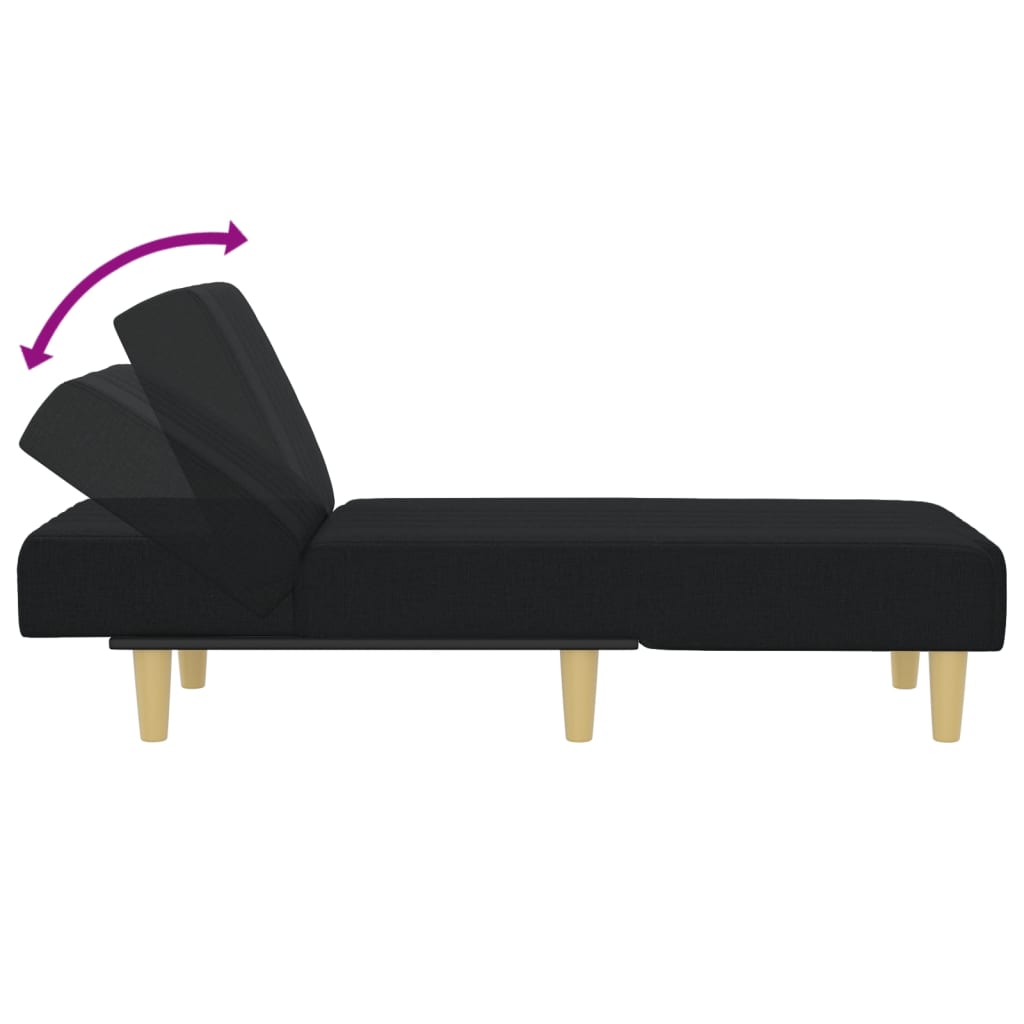 Chaise longue noir tissu - XIOS