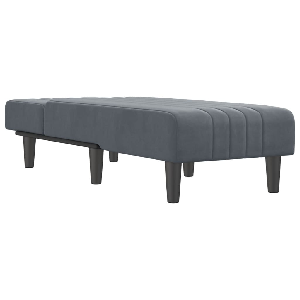Chaise longue gris foncé velours - XIOS