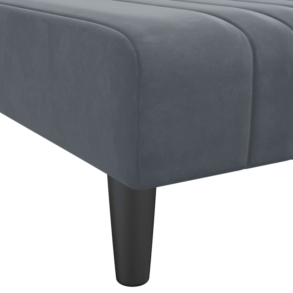Chaise longue gris foncé velours - XIOS