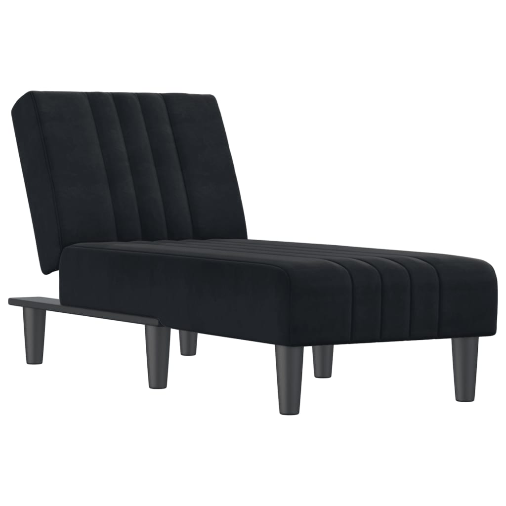 Chaise longue noir velours - XIOS