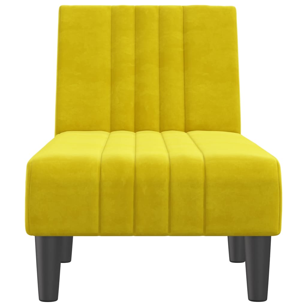 Chaise longue jaune velours - XIOS