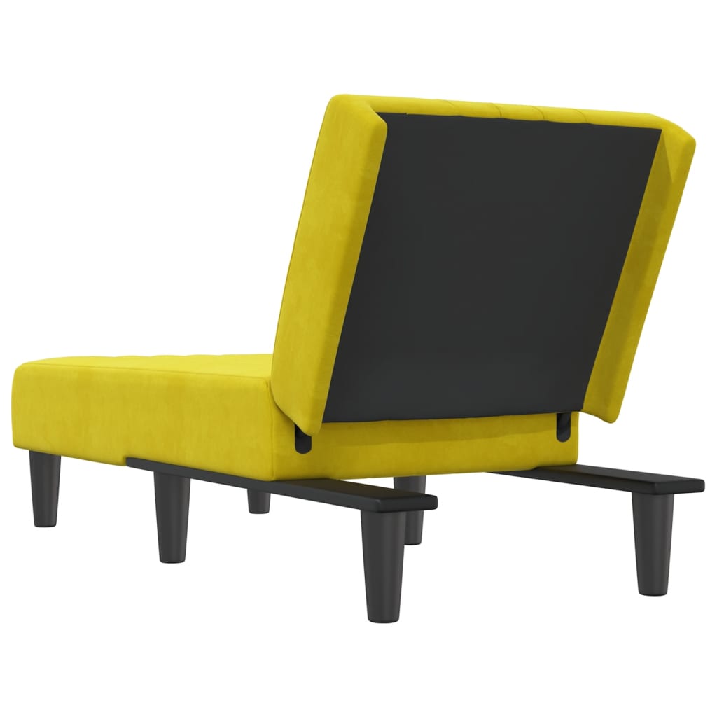Chaise longue jaune velours - XIOS