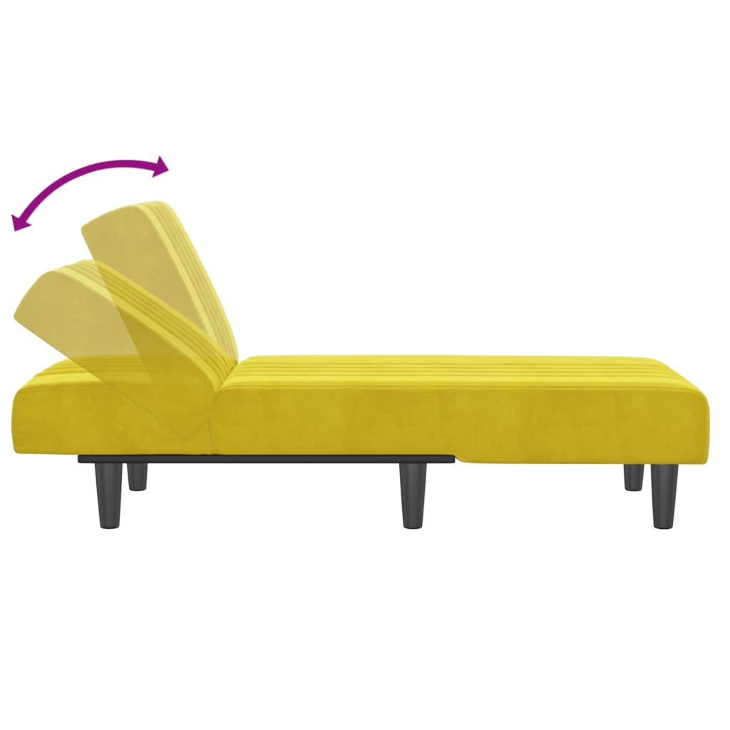 Chaise longue jaune velours - XIOS