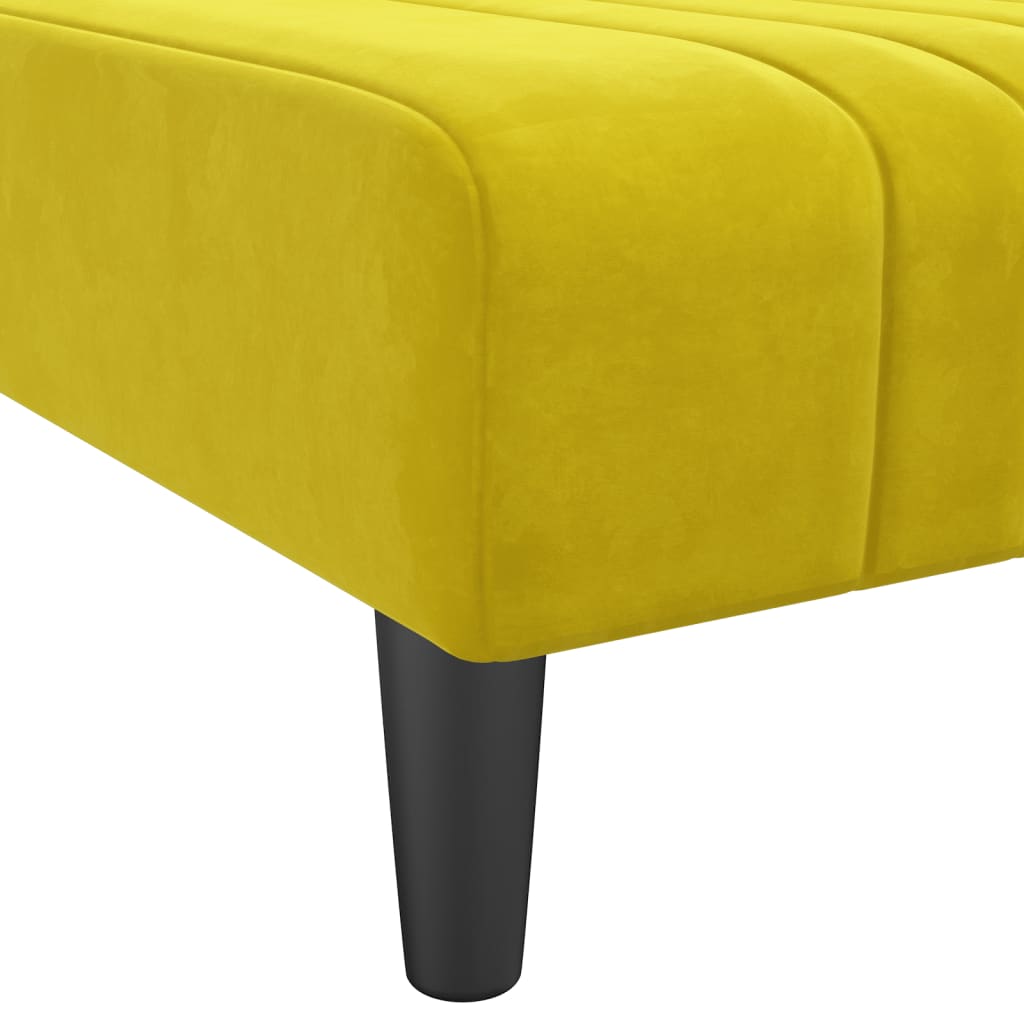 Chaise longue jaune velours - XIOS