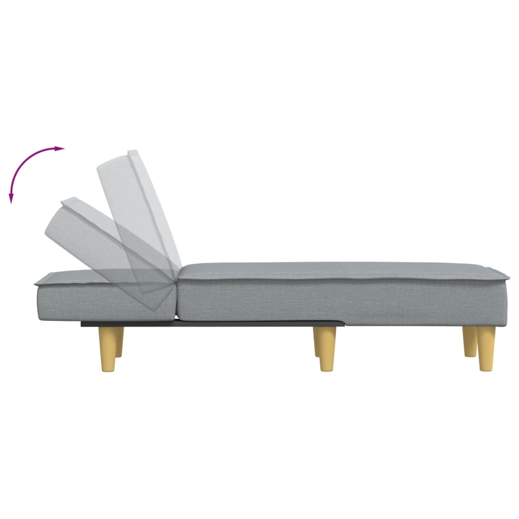 Chaise longue gris clair tissu - XIOS