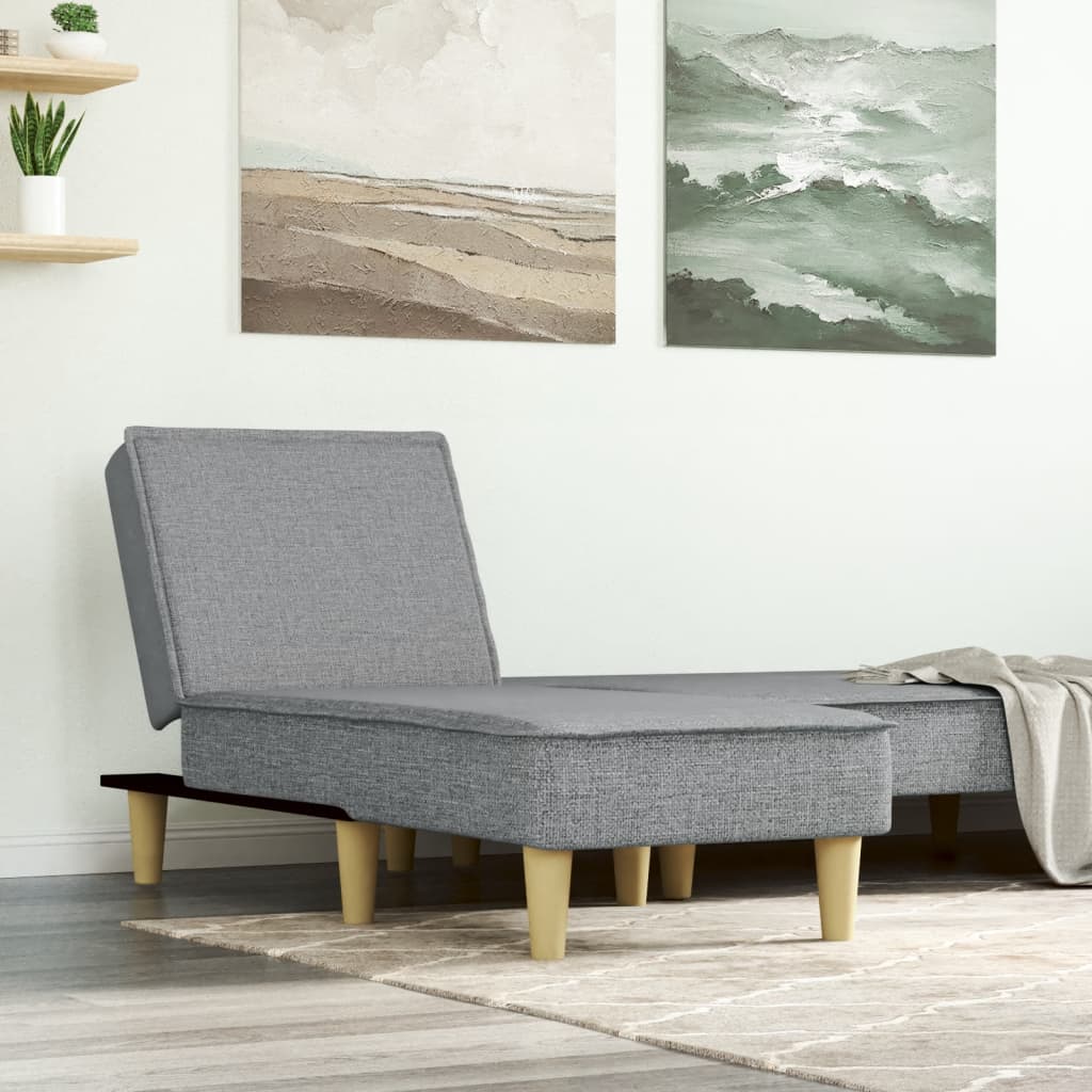 Chaise longue gris clair tissu - XIOS
