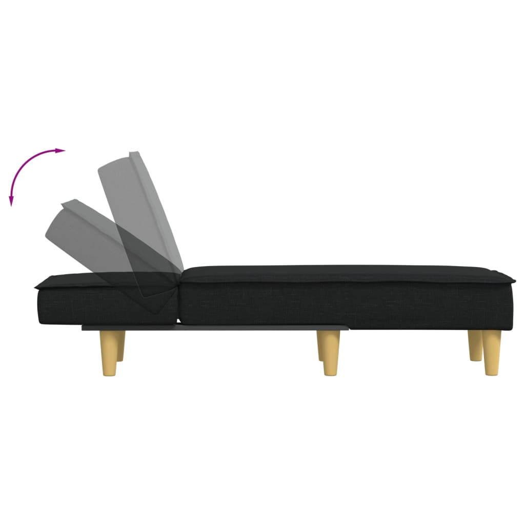 Chaise longue noir tissu - XIOS