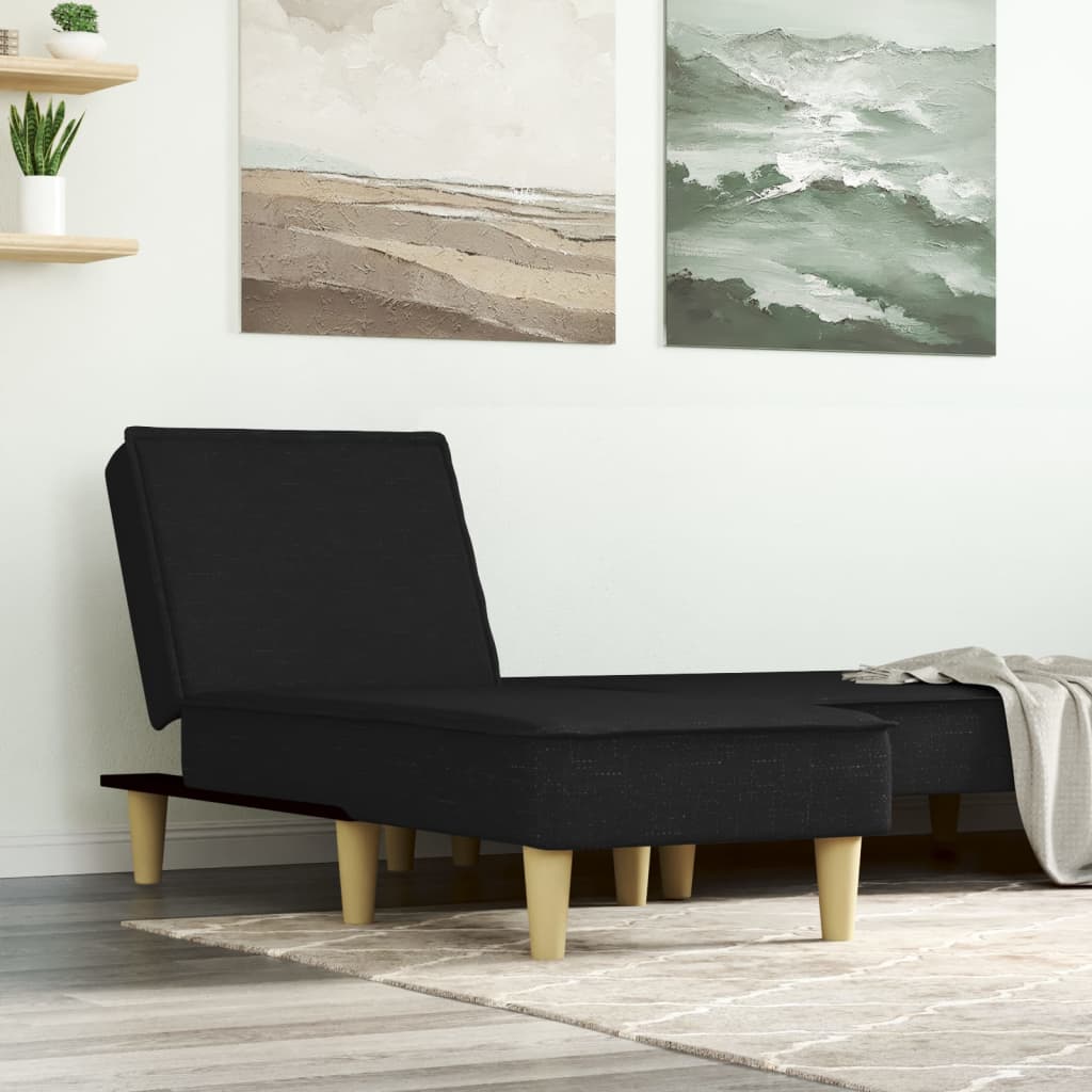 Chaise longue noir tissu - XIOS