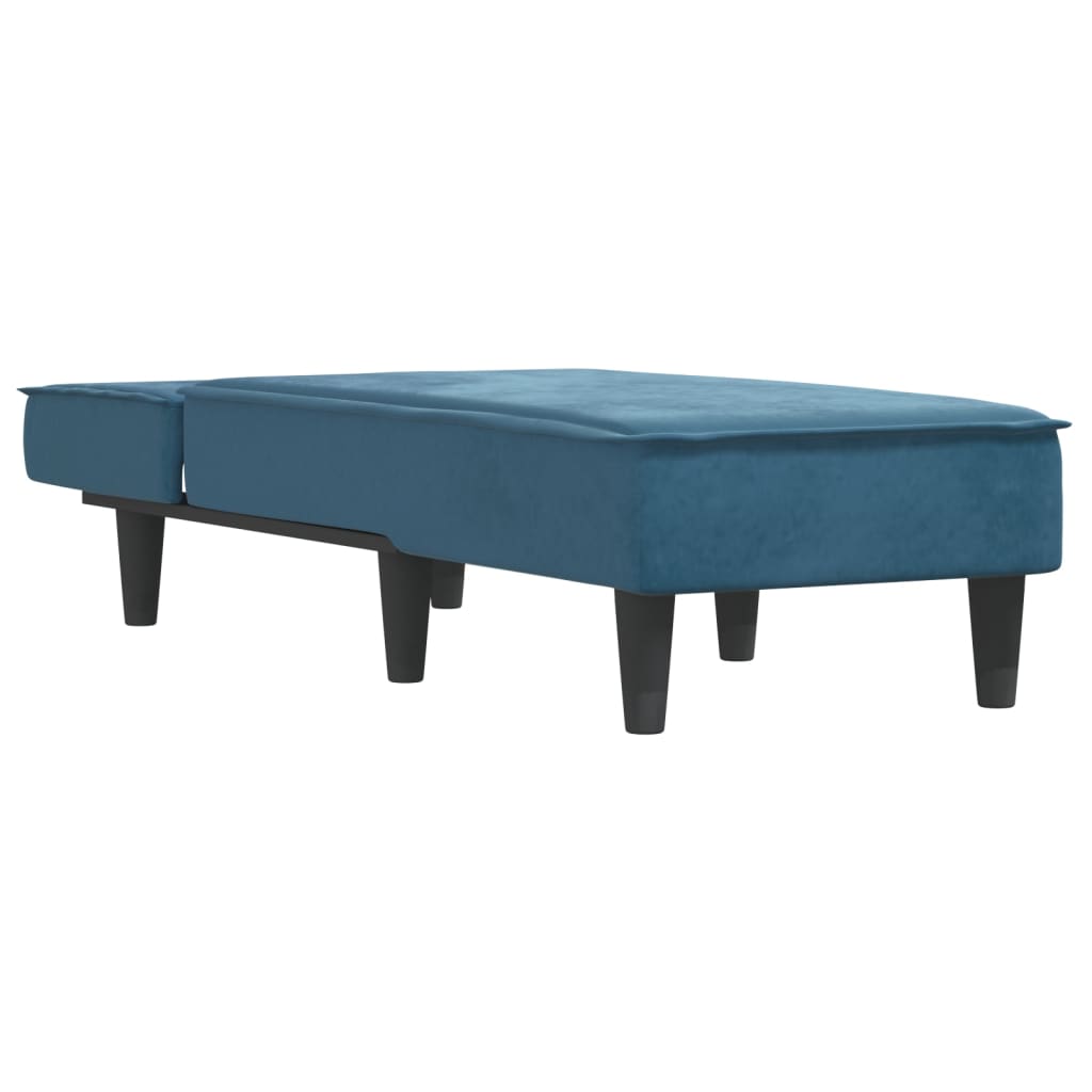 Chaise longue bleu velours - XIOS