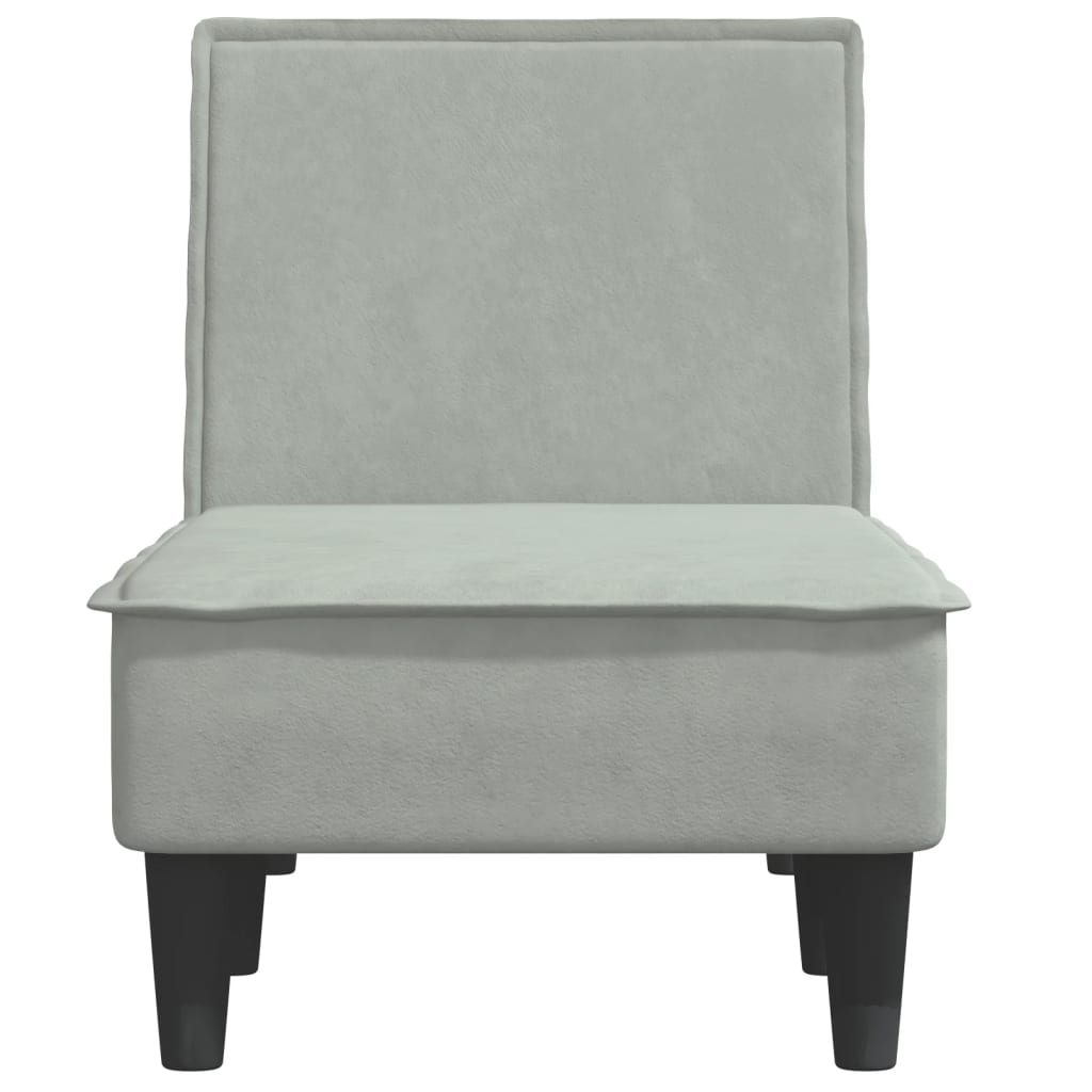 Chaise longue gris clair velours - XIOS