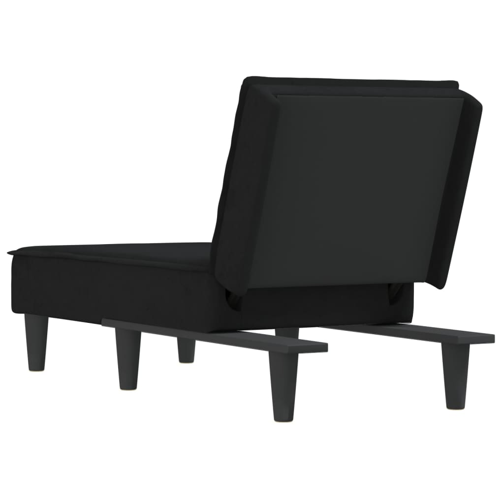 Chaise longue noir velours - XIOS