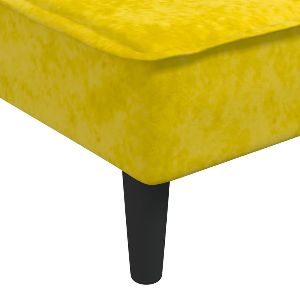 Chaise longue jaune velours - XIOS