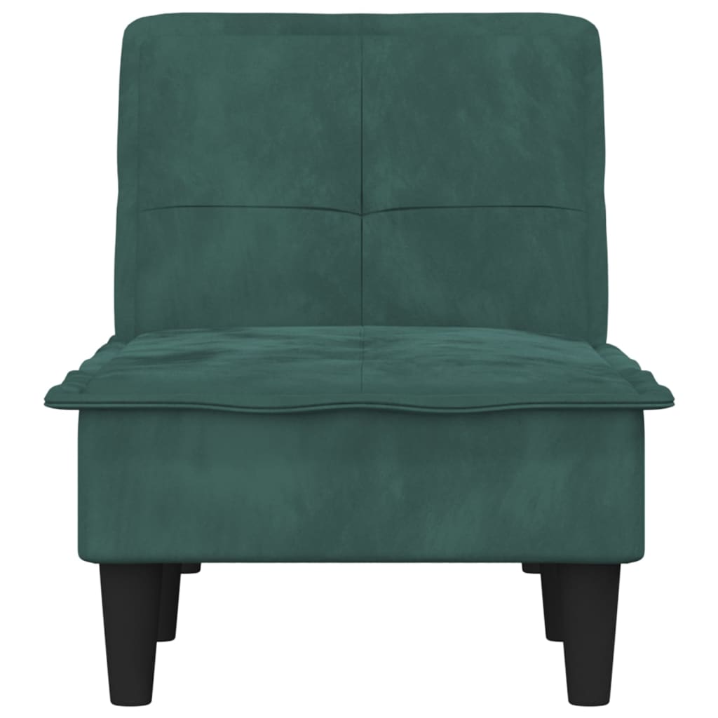Chaise longue vert foncé velours - XIOS