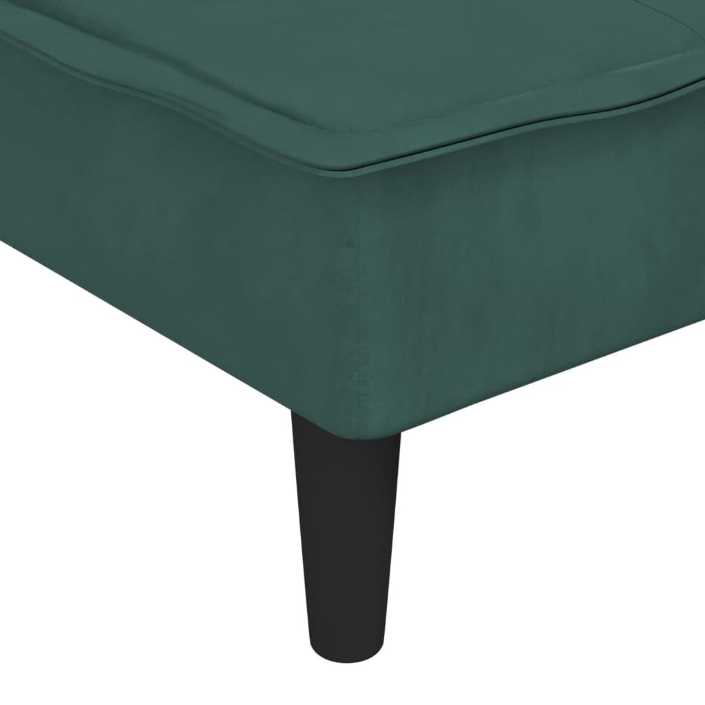 Chaise longue vert foncé velours - XIOS